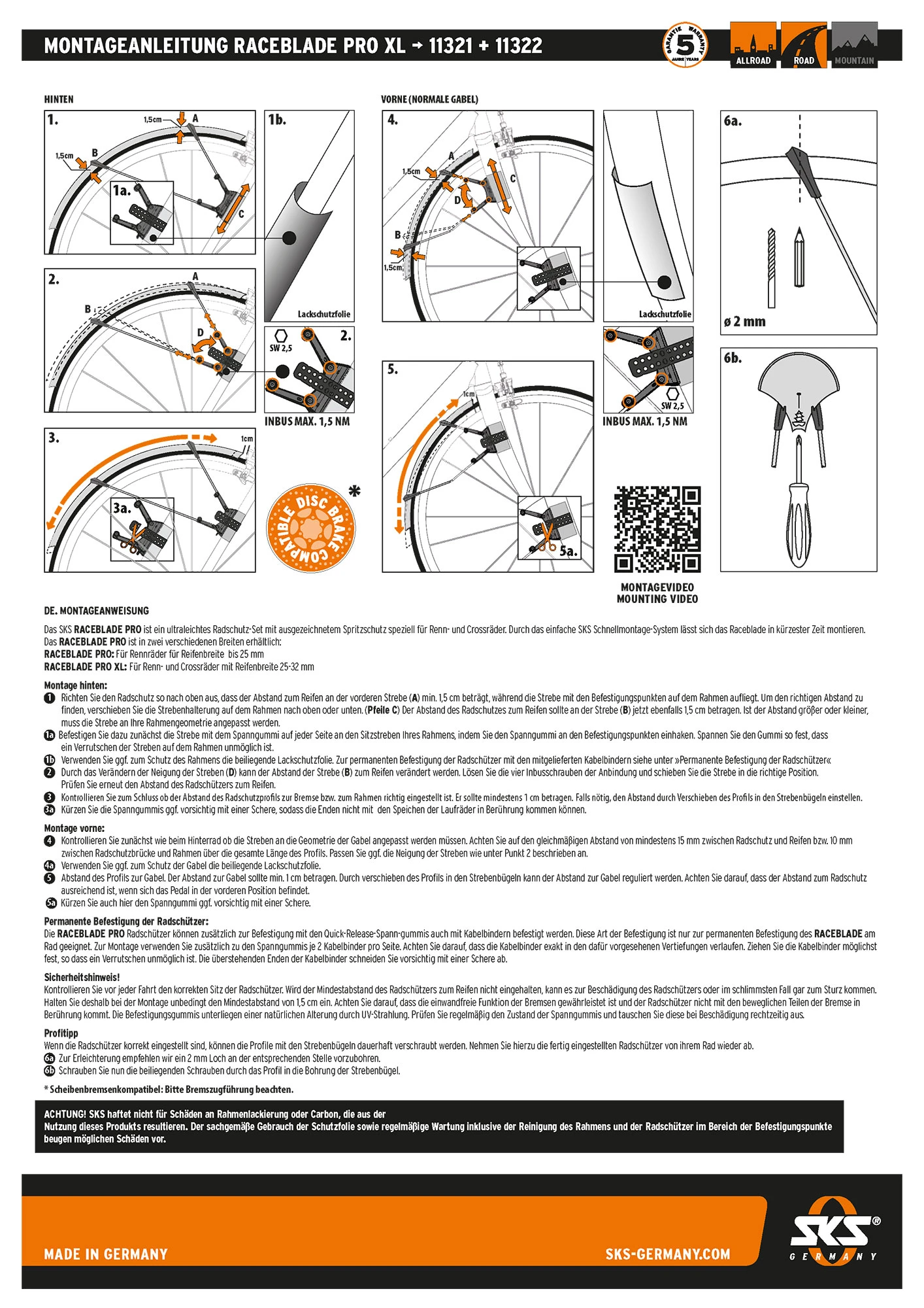 Kit De Garde-boue Raceblade Pro XL Noir 5 Kit De Garde-boue Raceblade Pro XL Noir – Image 3
