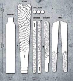 Dyedbro Kit De Protection De Cadre Stay Free Gravel -Vélos Boutique Dyedbro Stay Free Gravel Rahmenschutz Kit GB 33317