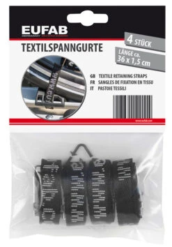 EUFAB Sangle De Serrage En Textile (pack De 4) 7 EUFAB Sangle De Serrage En Textile (pack De 4) -Vélos Boutique Eufab 12011 Textilspanngurt 4er Pack 3